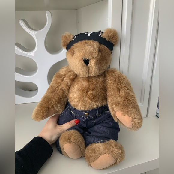 Vintage 2010 Biker VERMONT TEDDY BEAR Authentic Made in Vermont 15 Inches EUC - Picture 11 of 16